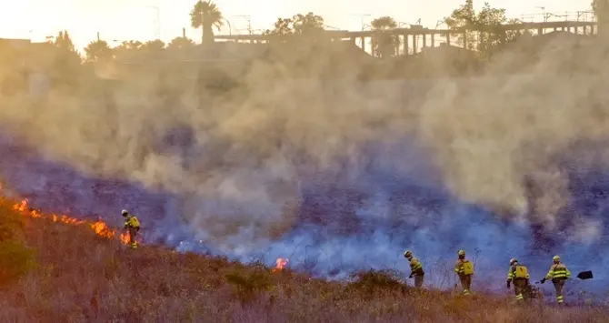 Fotografía de archivo de un incendio forestal en Benavente