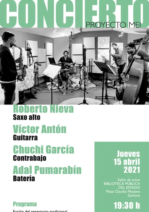 Cartela anunciador del concierto de Proyecto MEI