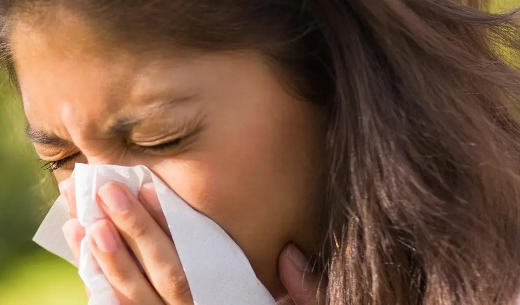 Una mujer sufre una alergia