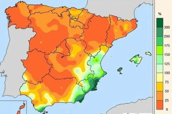 Mapa de precipitaciones. /Foto eltiempo.es