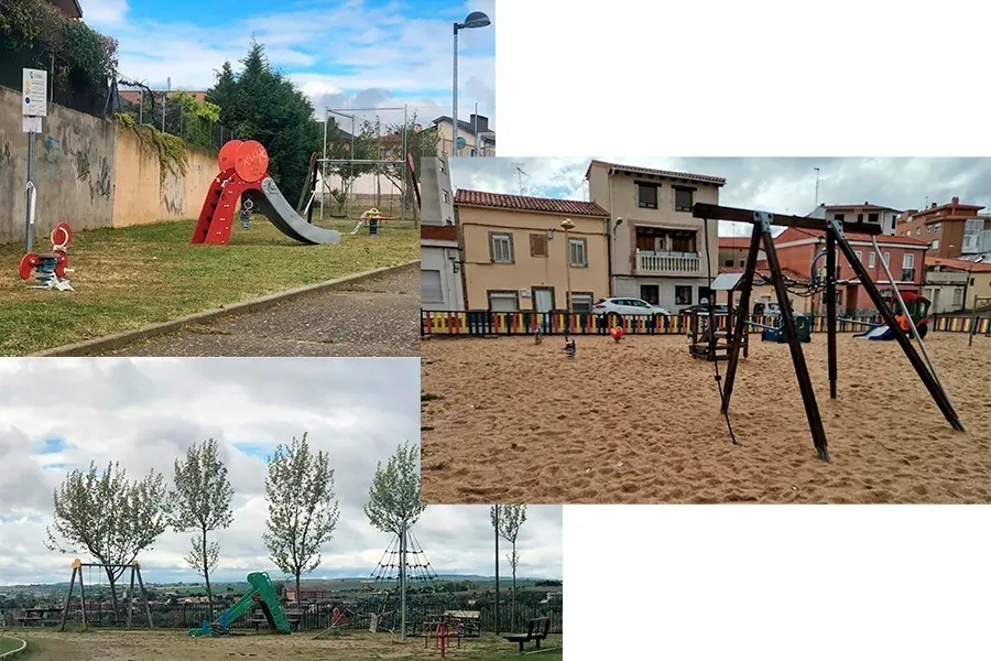 Combo de imágenes de parques infantiles de Zamora
