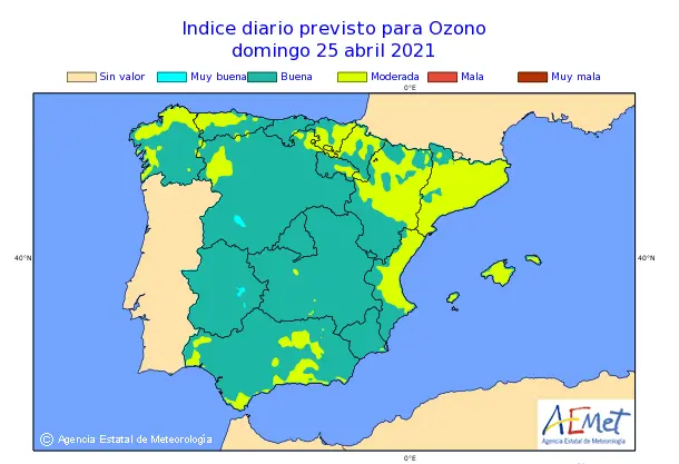 Índice de aire para este domingo.
