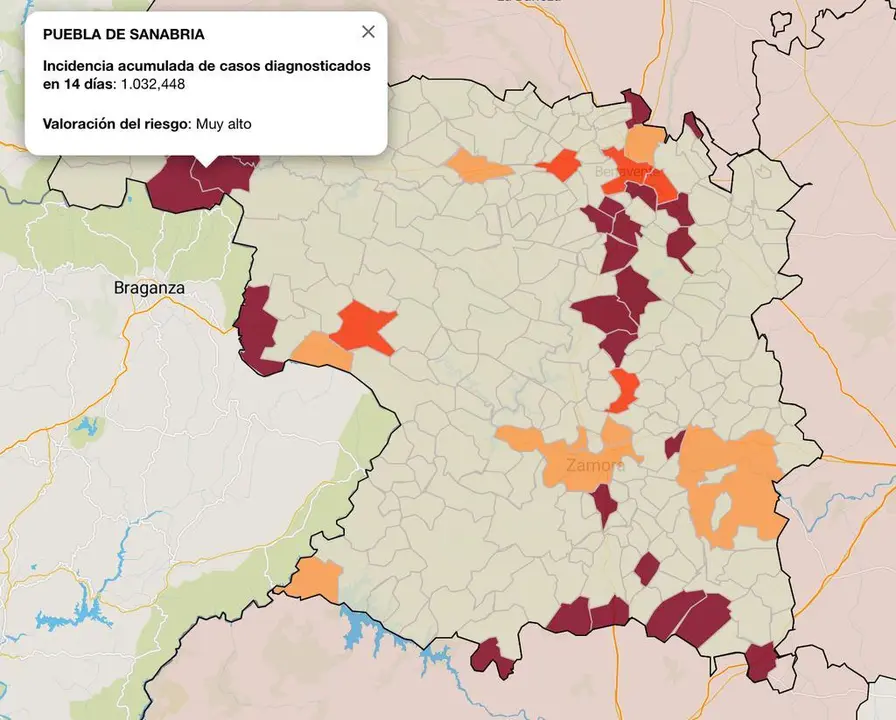 Mapa incidencia 14 días - 28 de abril