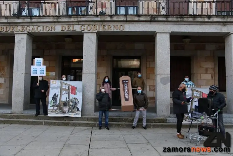 Foto de archivo de concentración de autónomos en Zamora