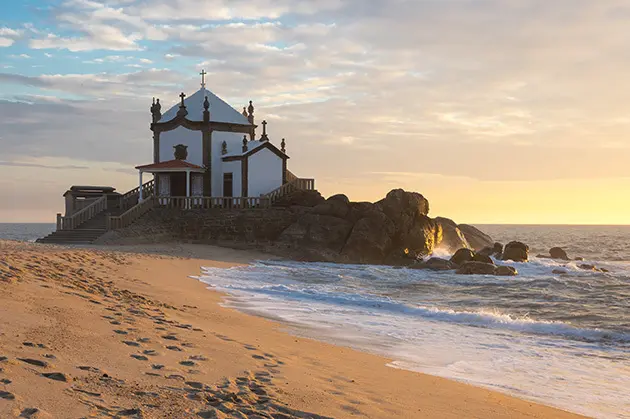 Capela do Senhor da Pedra on sunset, Porto, Portugal