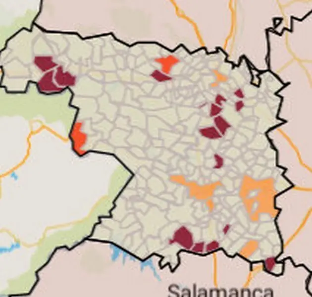 Mapa de municipios en riesgo