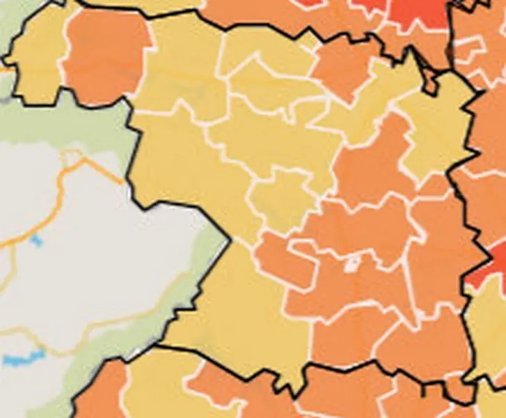 Mapa de incidencia de las ZBS