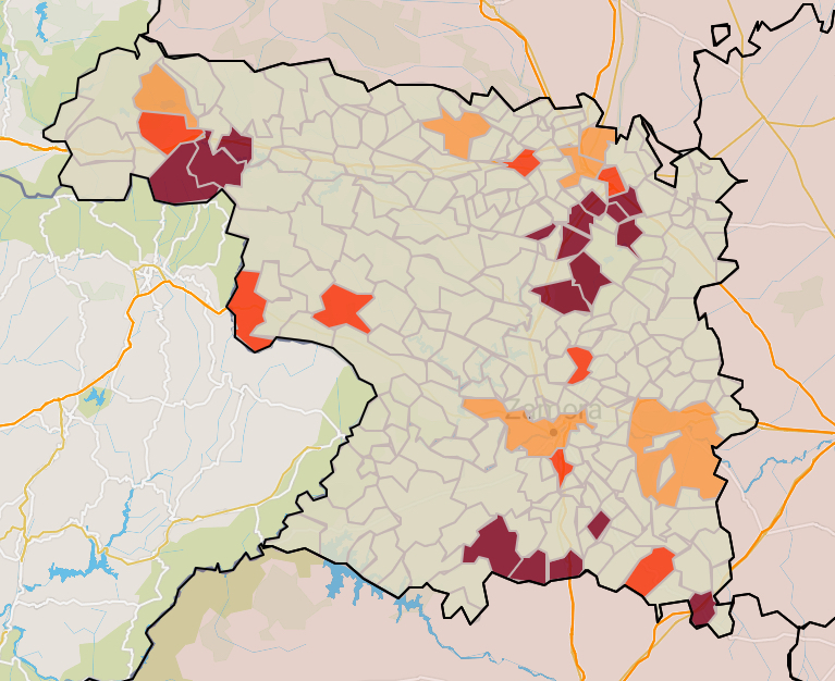 Mapa incidencia por municipios a 14 días (4 Mayo)