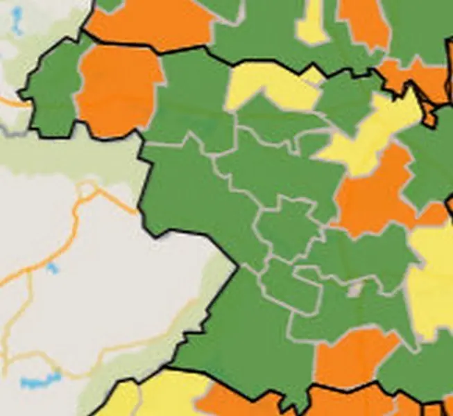 Mapa de incidencia por ZBS