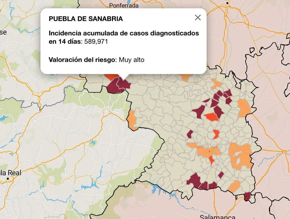 Mapa de incidencia de coronavirus por municipios (7 de mayo)
