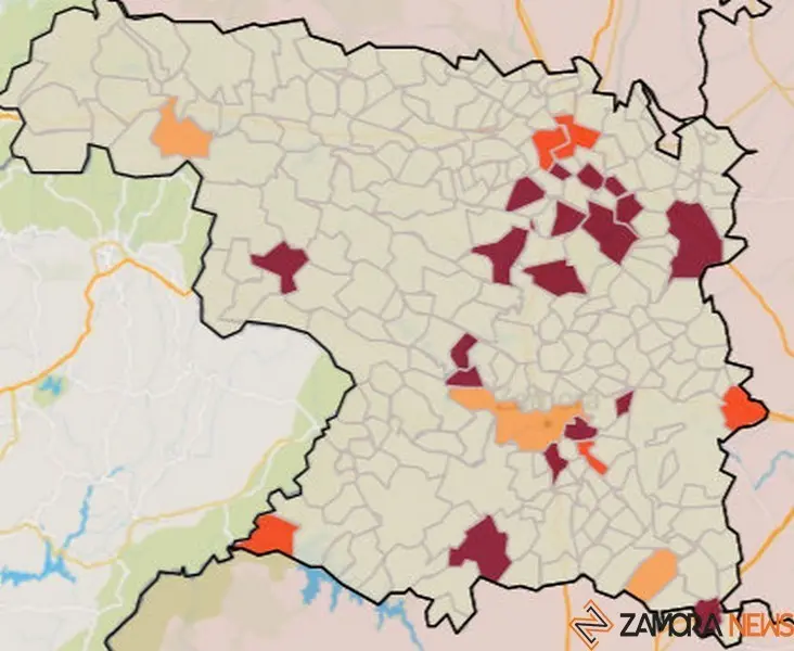 Mapa de incidencia por municipios