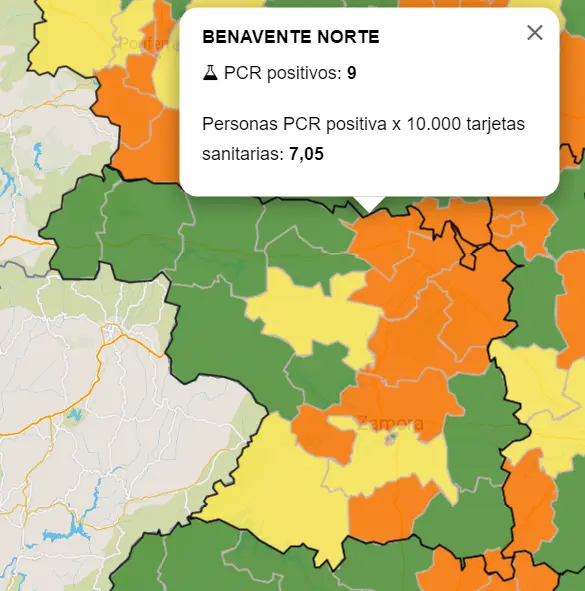 Enfermos por ZBS en la última semana (mapa 11 de mayo)