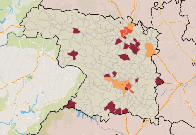 Mapa municipios a 13 de mayo