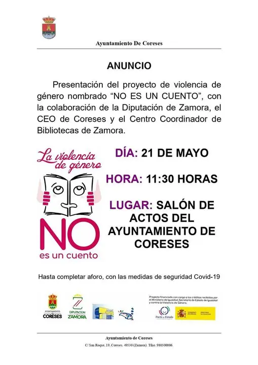 Cartel La violencia de género NO es un cuento - Ayto. Coreses