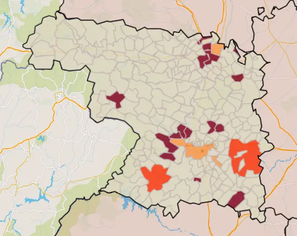 Mapa de municipios con una IA muy alta a 7 días (20 de mayo)