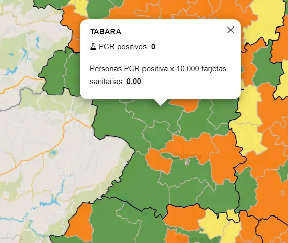Casos activos por ZBS en los últimos 7 días (22 de mayo)