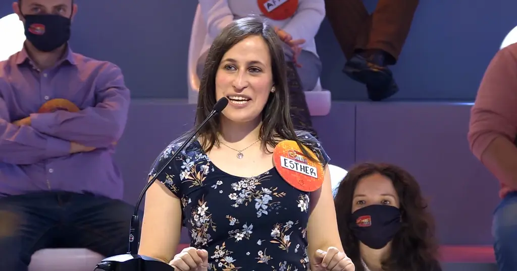 Esther durante su participación en "El precio justo"