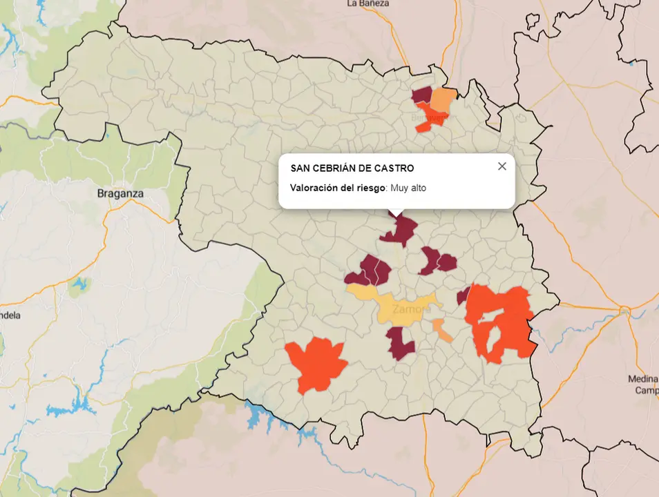 Mapa municipios con una iA muy alta a 7 días (24 de mayo)