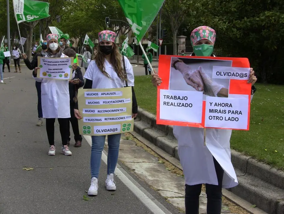 Protesta enfermeras en residencias convocada por SATSE. Foto de archivo