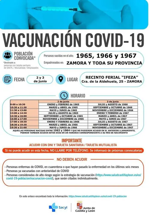 vacunacion quintos del 65 66 67