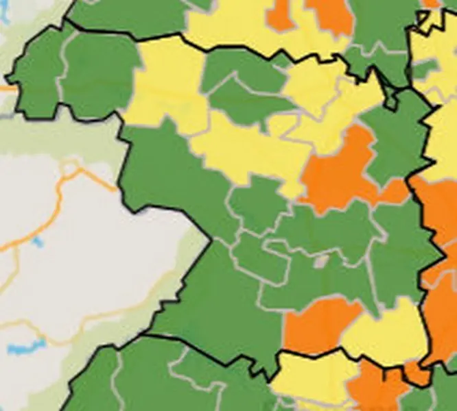 Mapa de incidencia por municipios