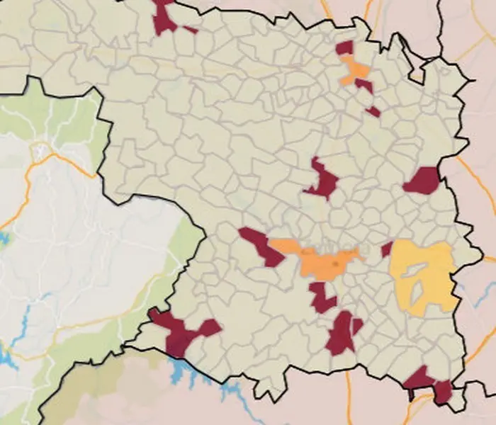 Mapa de riesgo por municipios