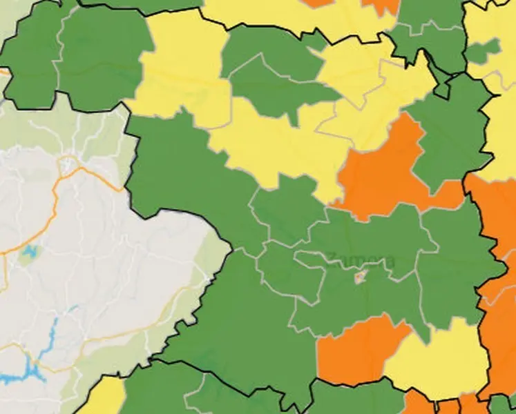 Mapa de incidencia por ZBS