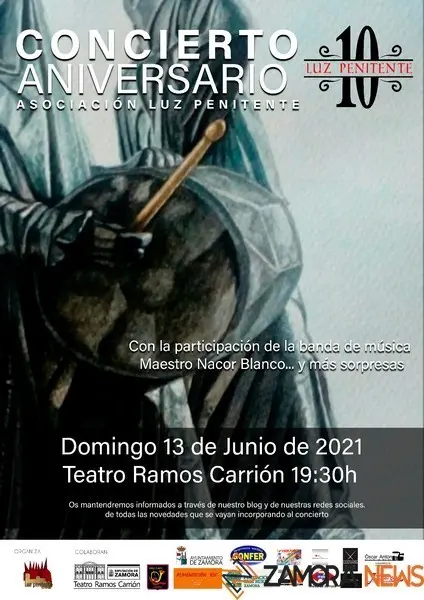 Cartel anunciador del concierto aniversario de Luz y Penitente