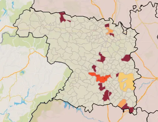 Mapa municipios con una iA muy alta a 7 días (1 de junio)