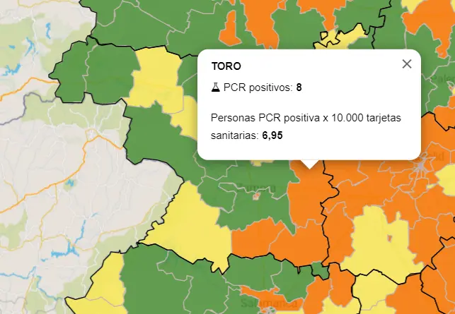 Mapa ZBS a siete días (4 de junio)