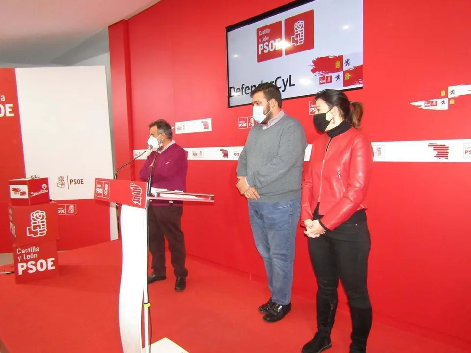 PSOE Zamora. Procuradores Cortes CyL Ana Sánchez, Carlos Fernández y José Ignacio Martín Benito 2021