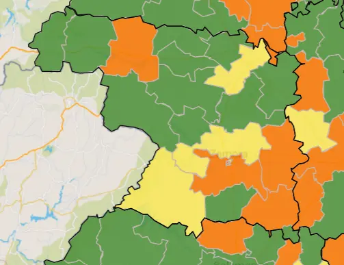 Mapa ZBS a siete días (10 de junio)