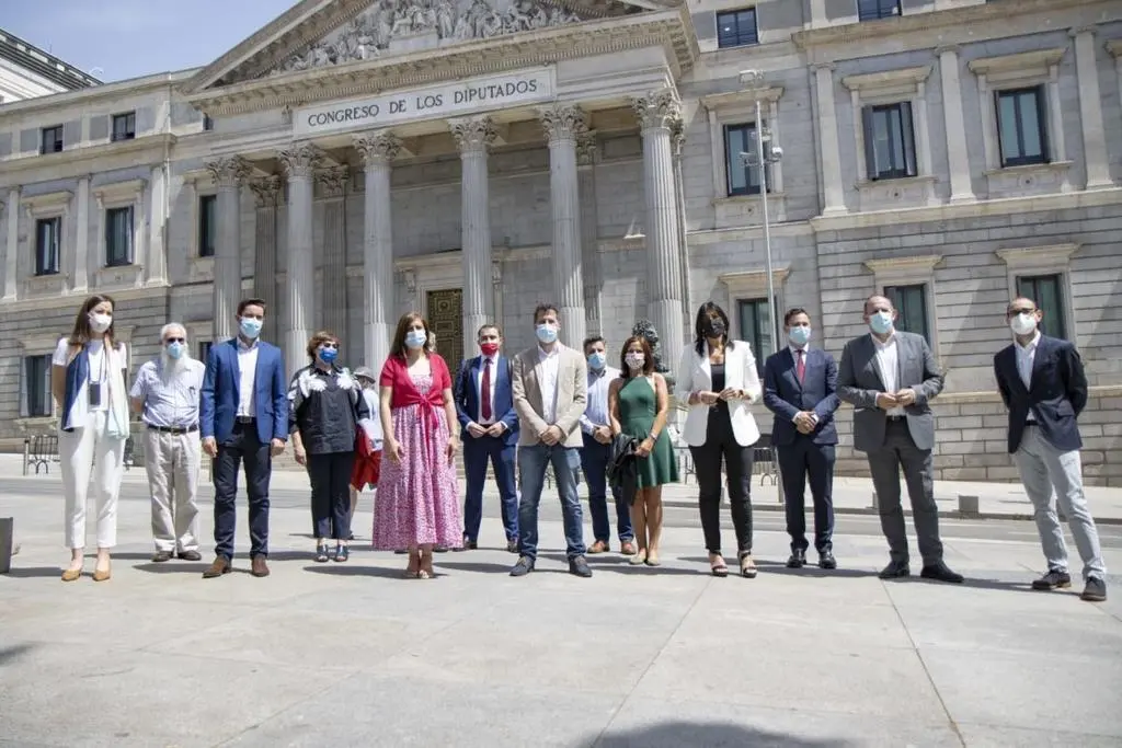 Luis Tudanca junto al grupo de diputados socialistas de CyL