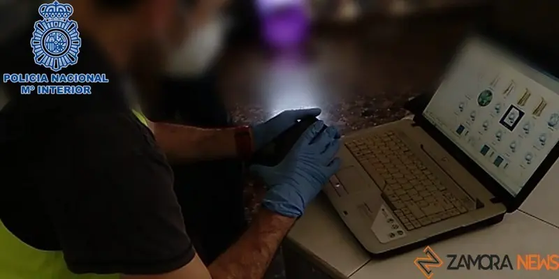 Un agente inspecciona las imágenes