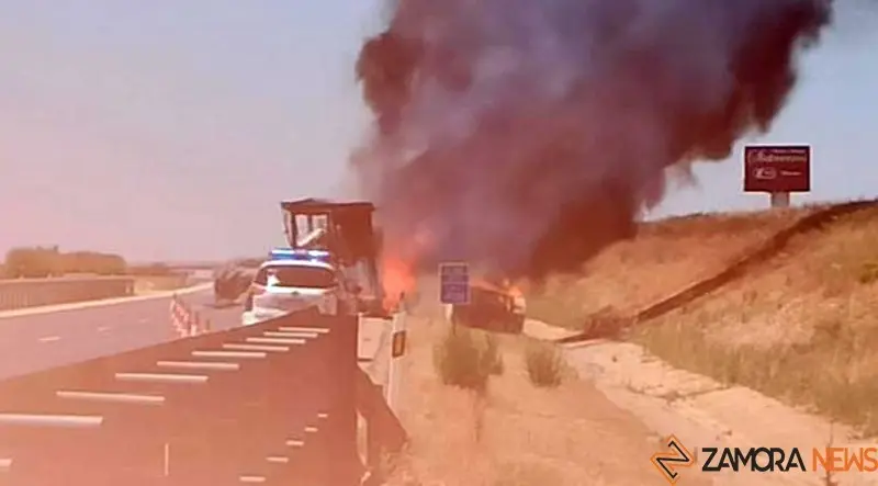 camión ardiendo