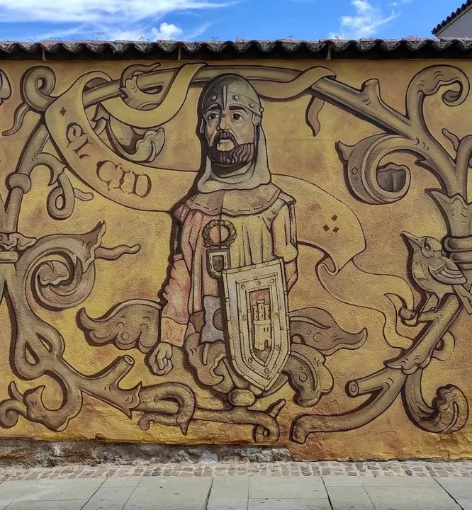Mural Carlos Adeva. personaje de El Cid