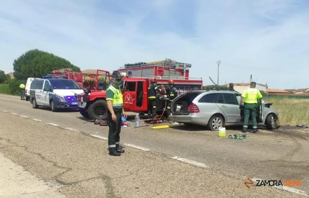 Accidente en la N-630 en San Cristóbal de Entreviñas