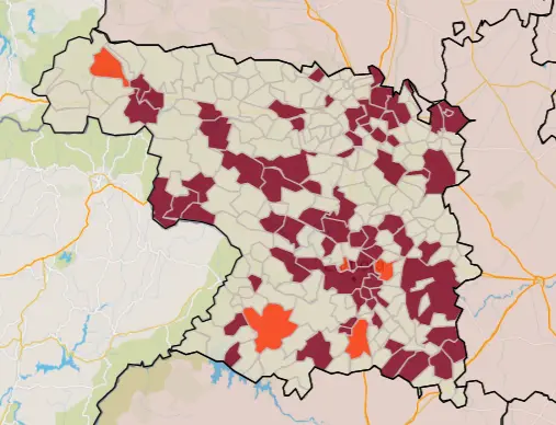 Mapa IA municipios a siete días (20 de julio)