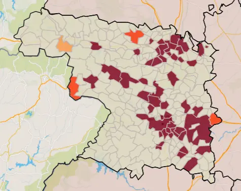 Mapa IA municipios a siete días (23 de julio)