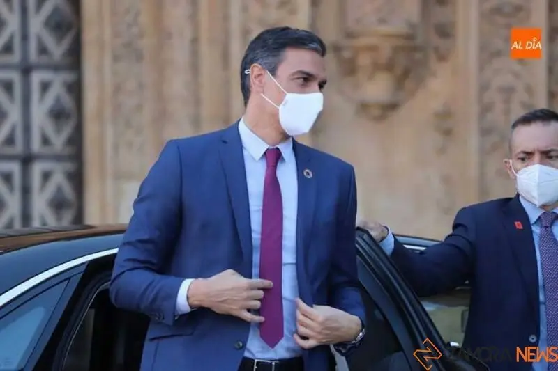 Pedro Sánchez, a su llegada a Salamanca. Foto cedida por SalamancaAlDia