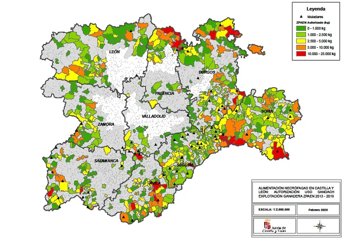 Mapa muladares en Castilla y León