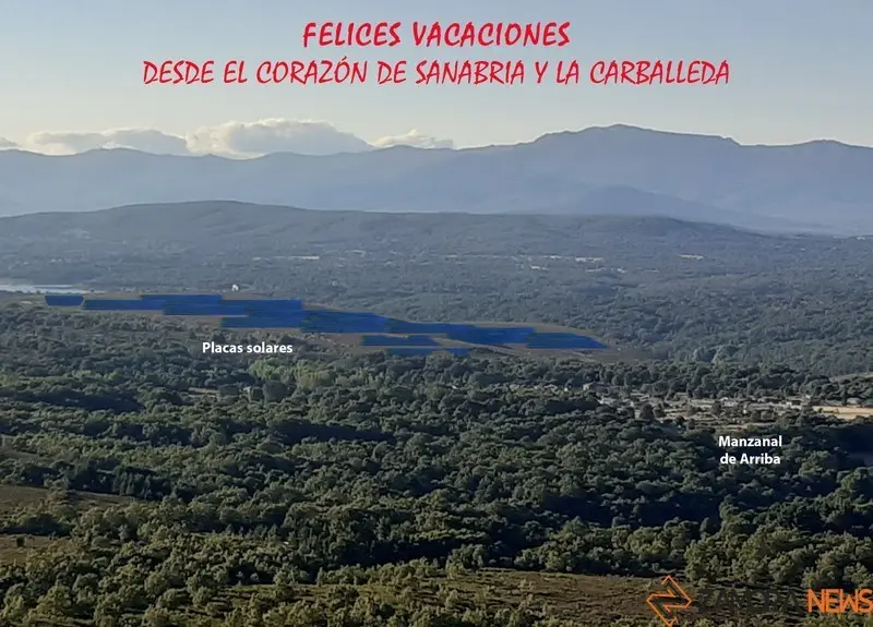 Postal contra la planta fotovoltaica de Manzanal de Arriba