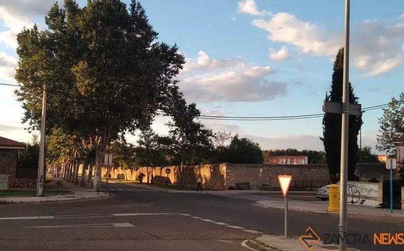 Un viandante por un calle de Zamora