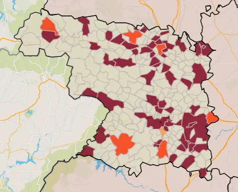 Mapa IA municipios a siete días (4 de agosto)