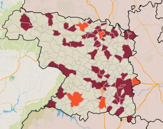 Mapa ZBS casos activos a 7 días (5 de agosto)