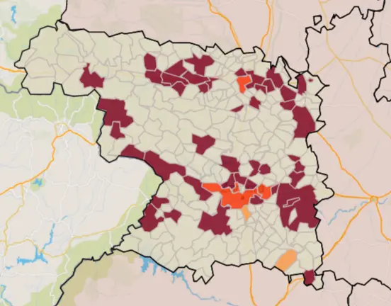 Mapa IA municipios a siete días (13 de agosto)