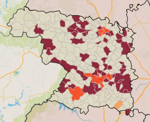 Mapa IA municipios a siete días (15 de agosto)