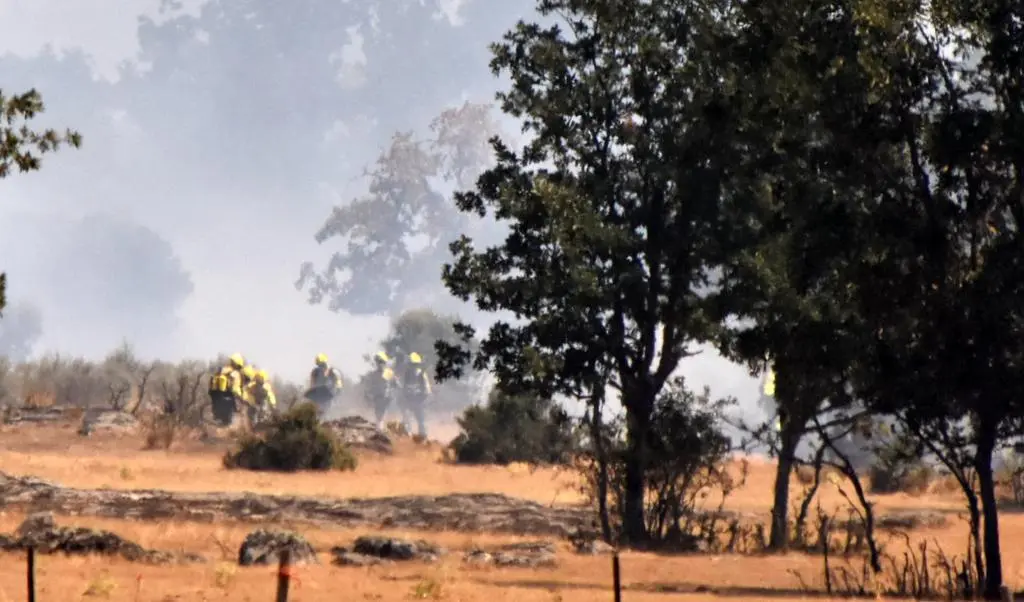 Imagen de archivo de un brigada en un incendio