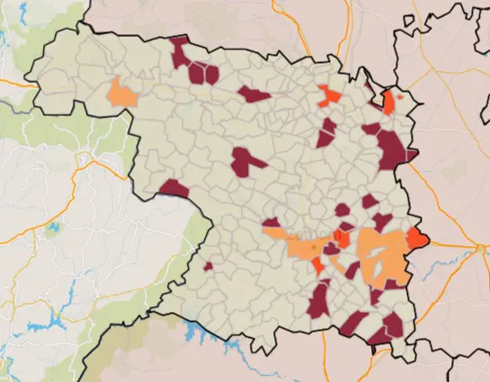 Mapa IA municipios a siete días (28 de agosto)
