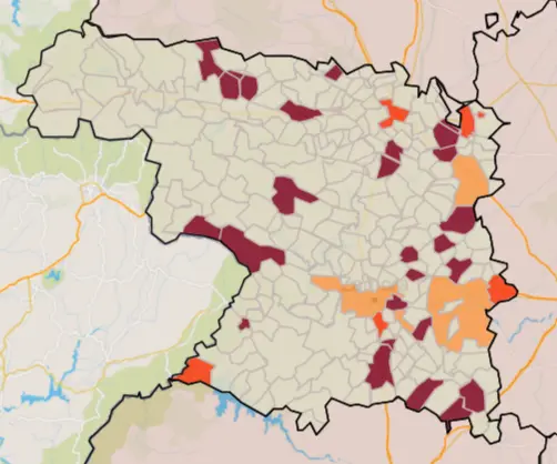 Mapa IA municipios a siete días (31 de agosto)